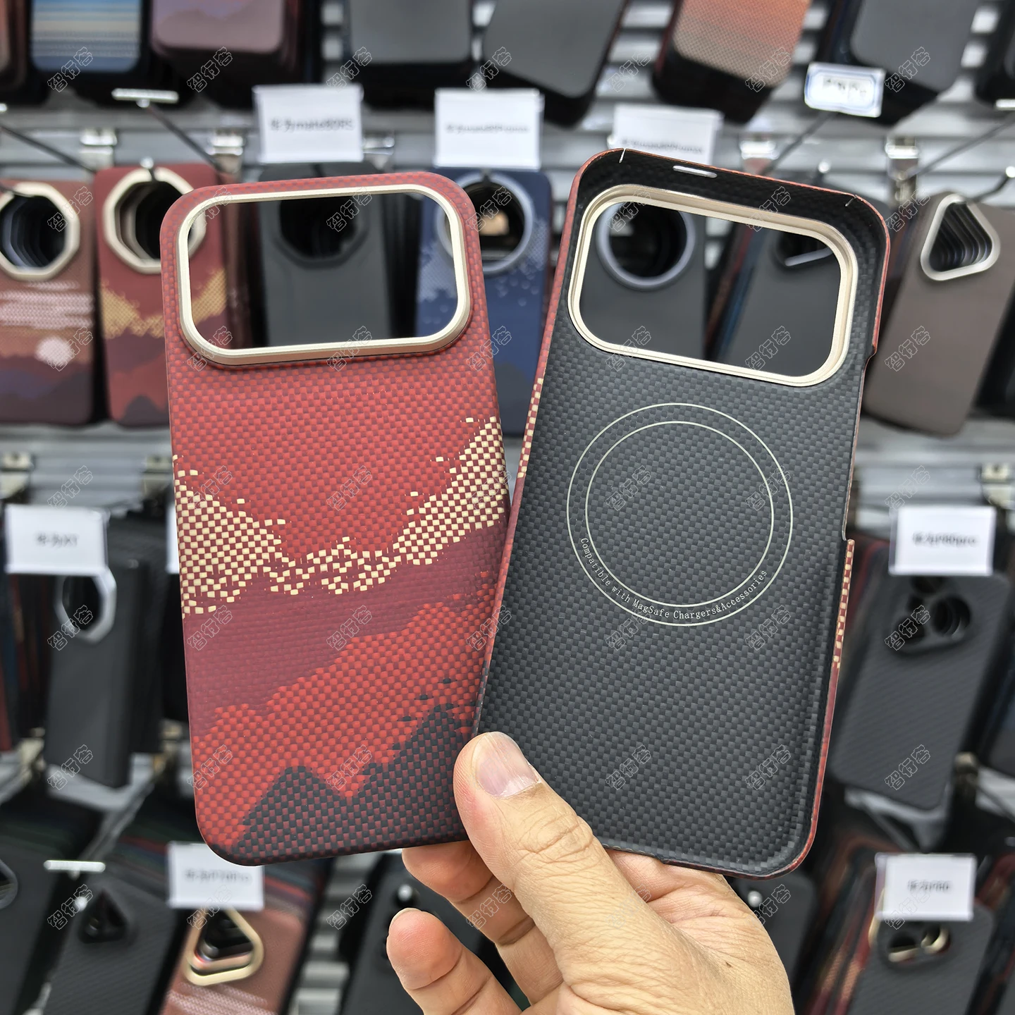 Real Fiber Phone Case Built‑in Magnetic Cover Ultra‑Thin Super Light Soft Hand Feeling Protective Shell For Poco F9Pro F9Ultra