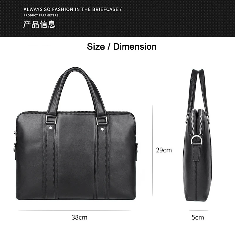 Luxury Fashion Genuine Leather Men Briefcase Business Bag Leather Office 15