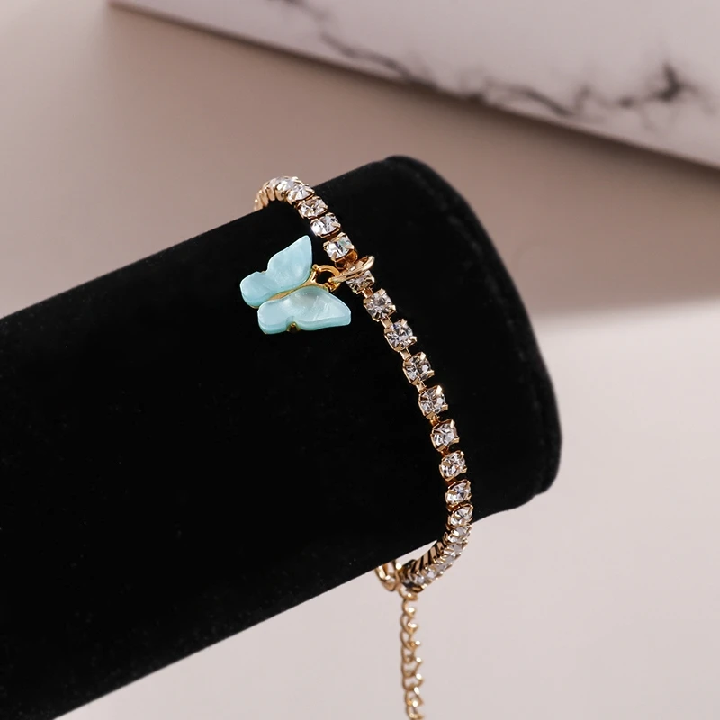 Aihua Neue Glänzende Kubische Tennis-Ketten-Schmetterlings-Armbänder für Frauen Sommer Strand Verstellbare Armbänder Geburtstagsparty-Schmuck – Detail 16