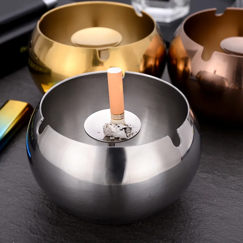 

Stainless Steel Thickened Windproof Metal Ashtray Ashtrays Decorative