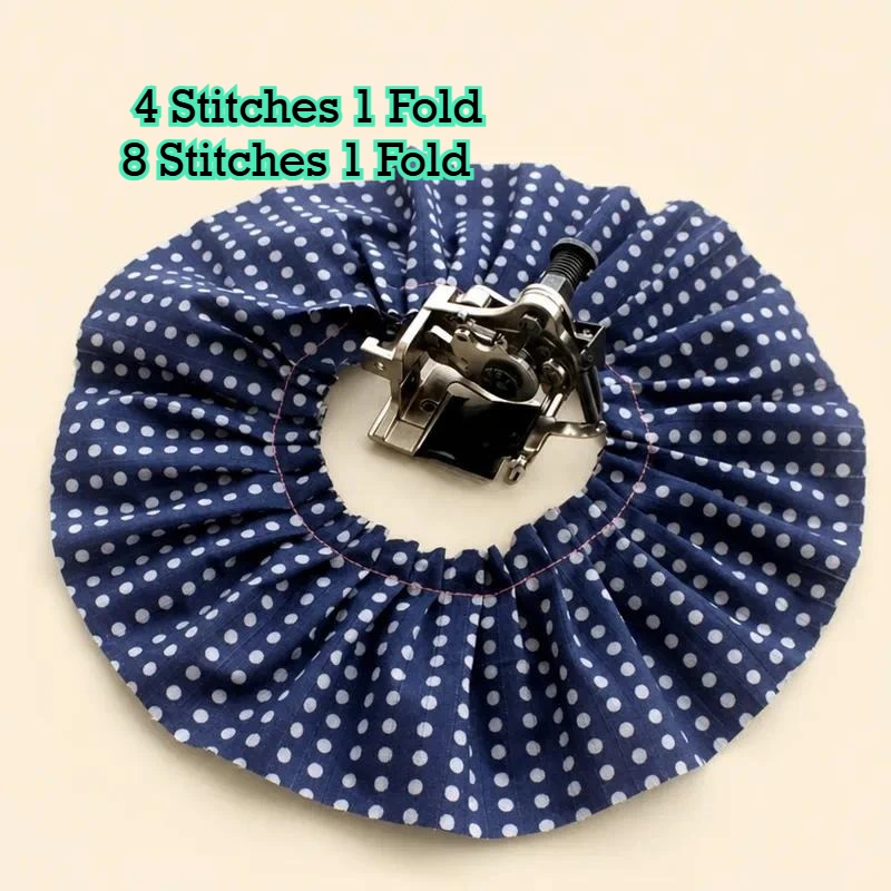 Industrial Sewing Machine Parts, Pleats, Industrial Sewing Machine Wrinkle Presser Foot, 4 Stitches 1 Fold, 8 Stitches 1 Fold