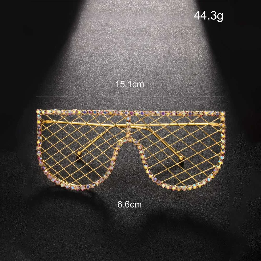 New Fashion Bling Rhinestone Tassel Frame Decoration For Party Dance Women and Men Lensless Glasses