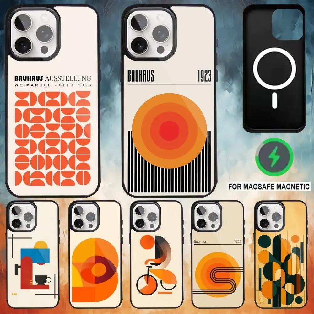 

Abstract Orange Bauhaus Geometric Phone Case For iPhone 17,16,15,14,13,12,Plus,Pro,Max for Magsafe Magnetic Wireless Charging
