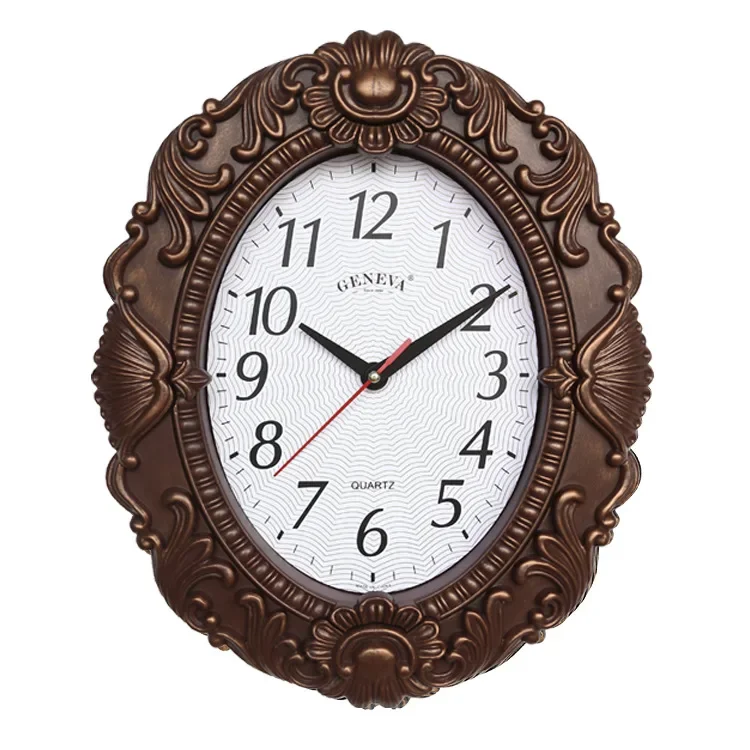 New Wall Clock Living Room Luxury Clock Wall Hanging Household Oval Imitation Mirror Retro Ccreative Clocks reloj de pared