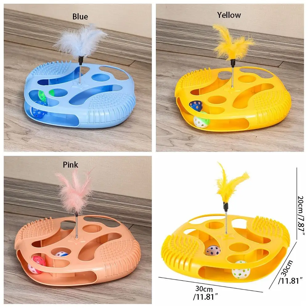 Creative Intellectual Toys Cat Toy Maze Box With Exercise Balls Fancy Play Cat Track Toys Self-Hi Cat Game Turntable Pet Toy