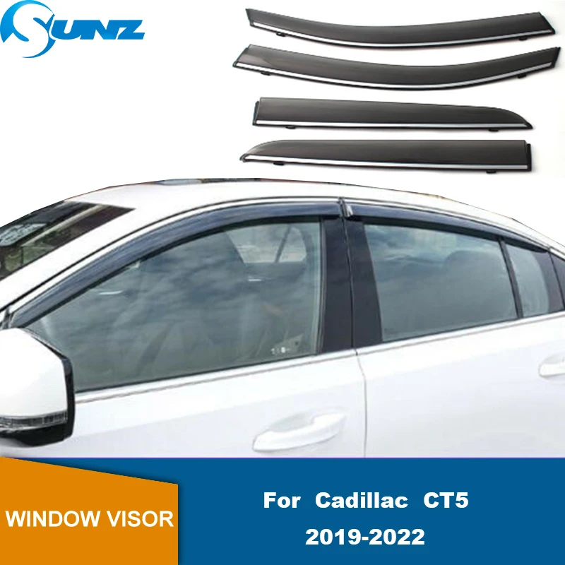 

Козырек для боковых окон Cadillac CT5 2019 2020 2021, козырек от дождя и погоды, ветрозащитный отражатель, тонкий навес от солнца