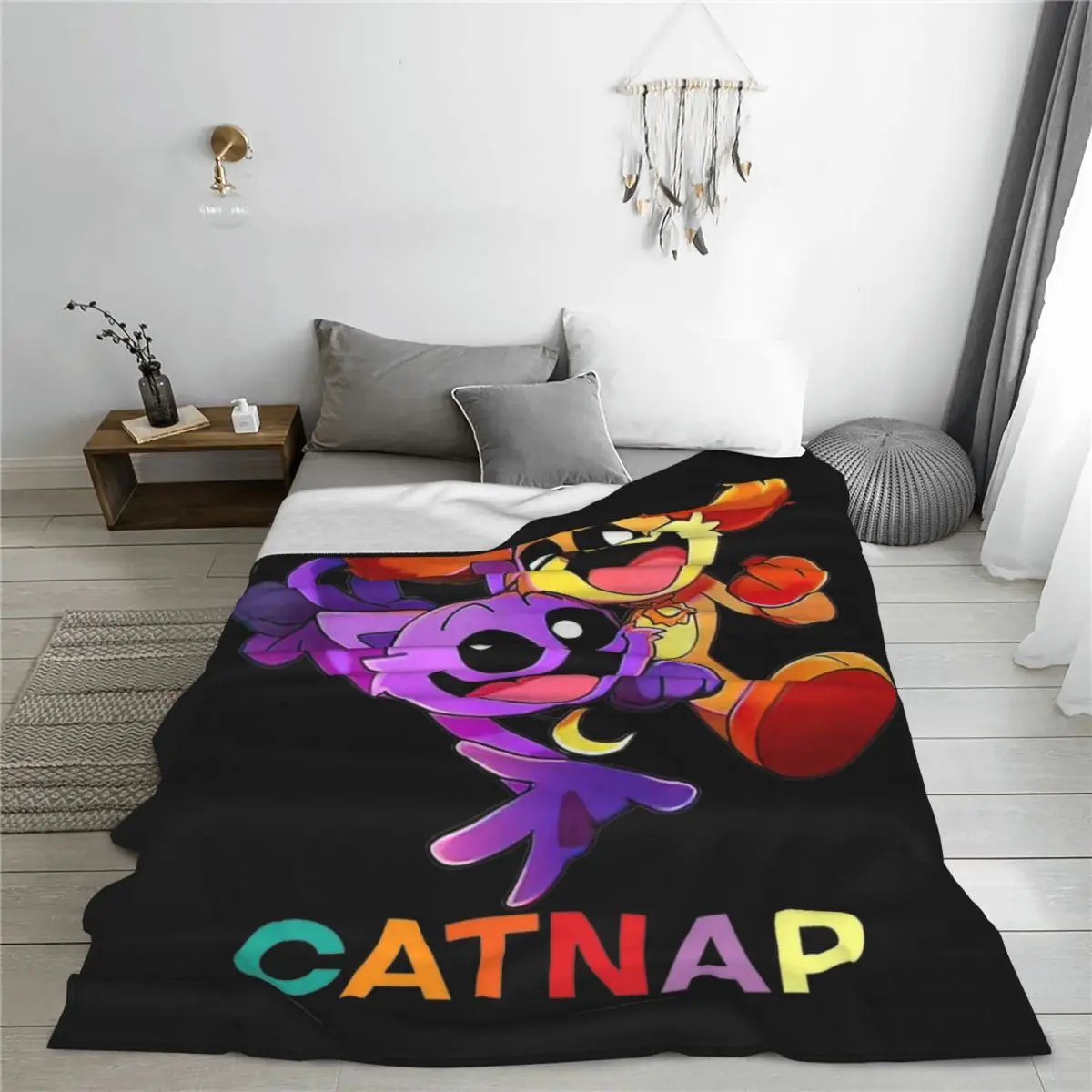 Smiling Catnap Dogday Toddlers Blanket Cartoon Wool Funny Warm Throw Blankets for Bedding Lounge Spring Autumn