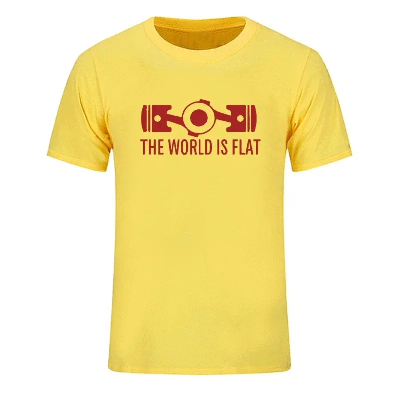 New Summer The World Is Flat Engine T Shirt Short Sleeve Custom T-shirts New Style Men O-neck Cotton T Shirts EU Size