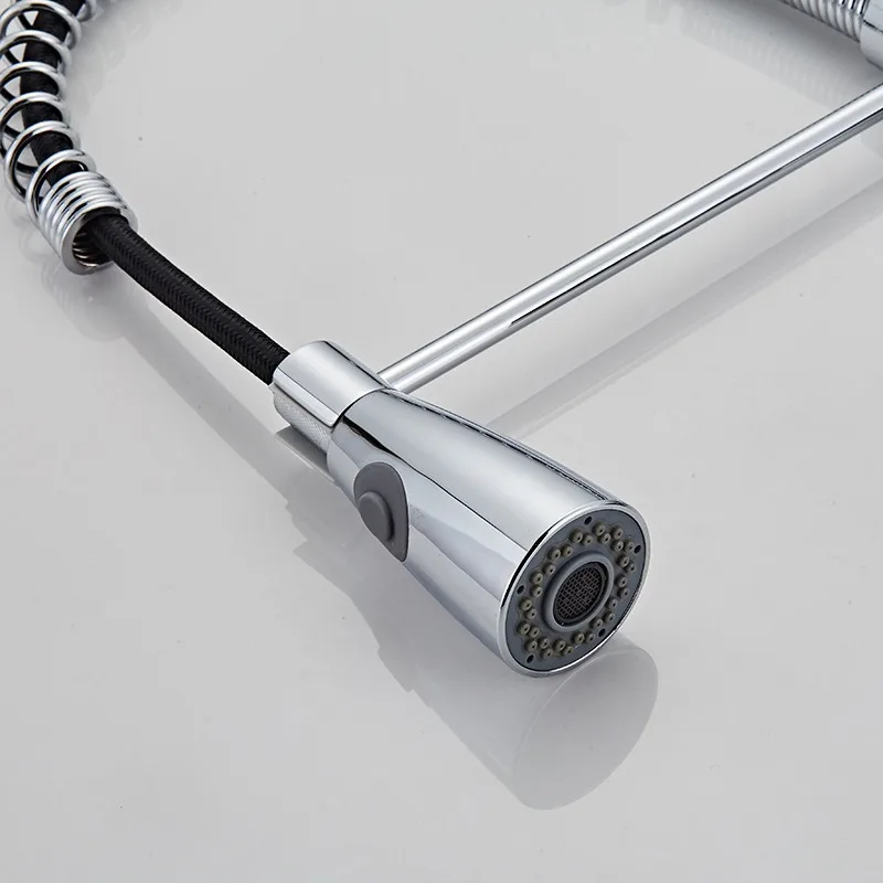 Hot and Cold Spring Kitchen Pull-out Faucet, Seated Clean Faucet, Vegetable Washing Basin Mixing Faucet