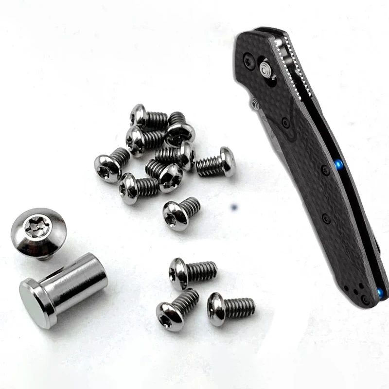 Liga de Titânio Conjunto Completo Faca Lidar com Parafusos Kit para Benchmade Osborne 940 Facas Dobráveis Faça Você Mesmo Fazendo Acessórios Parte do Eixo