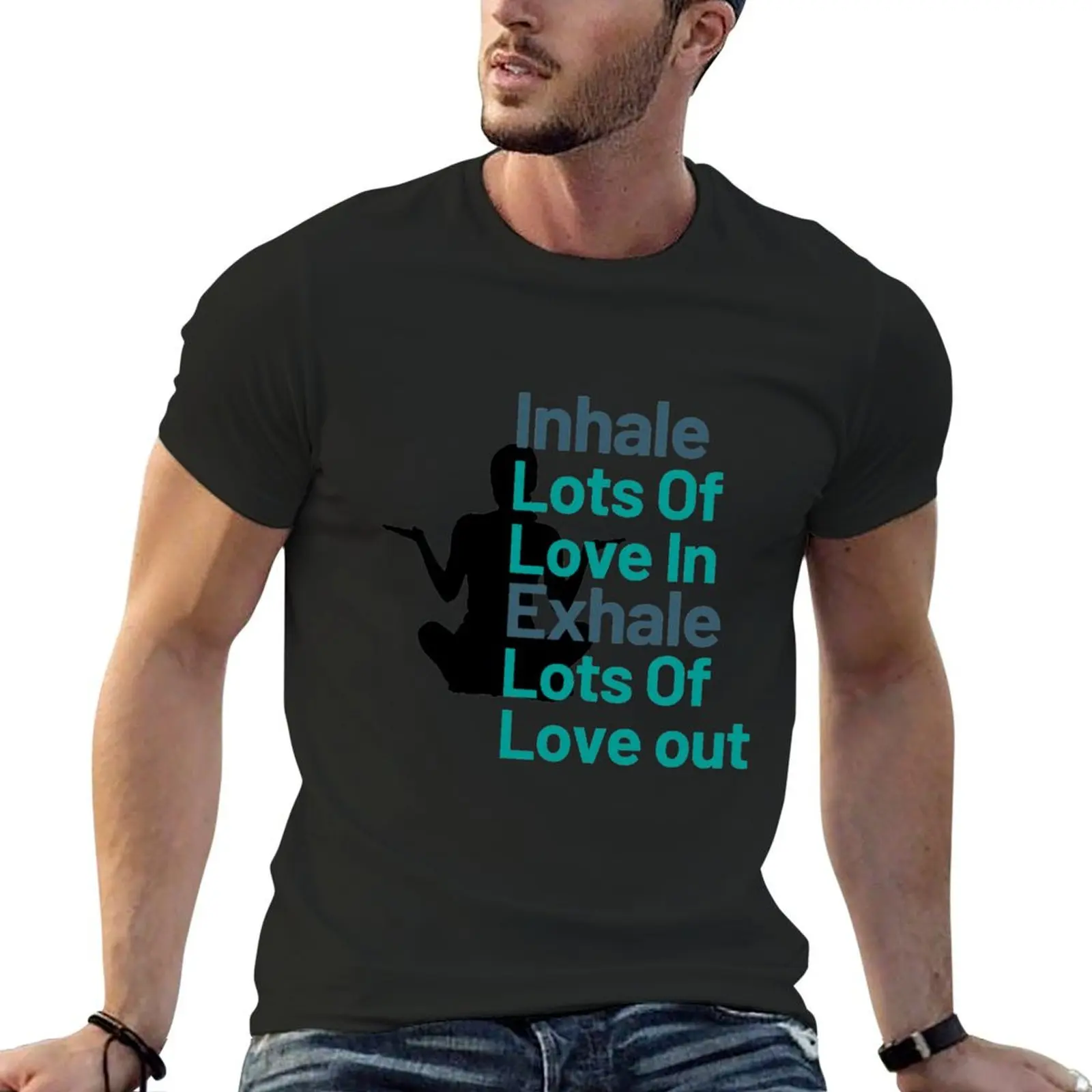 inhale lot of love in exhale lot of love out T-Shirt oversized graphic tee custom t shirt plus size men clothing