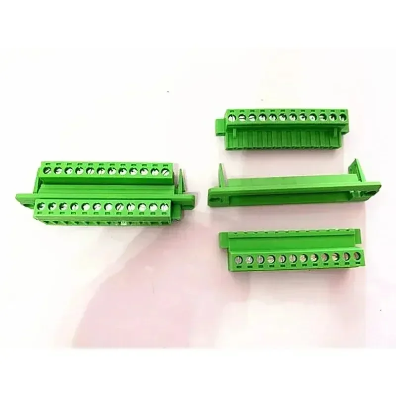 5sets Pitch 5.08mm 2pin- 24pin  Green Through The Wall Pluggable Male and Female Plug-in Copper Terminal Connector