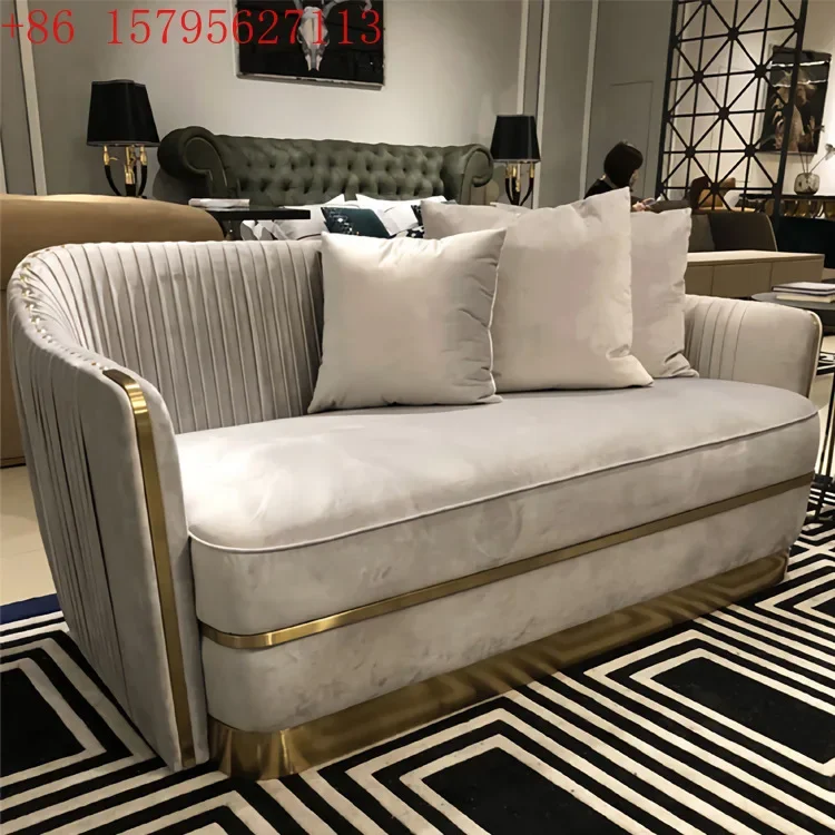 Light luxury fabric sofa American three-person sofa post-modern living room combination sofa
