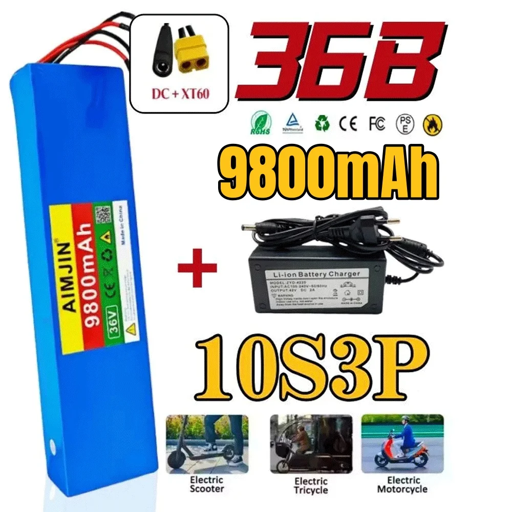 For Kugoo S1, S2, S3, S3 Pro For Joyor Y1 X1 F3 A3 Electric Scooter Battery 10S3P 18650 battery pack 36V 9800mAh