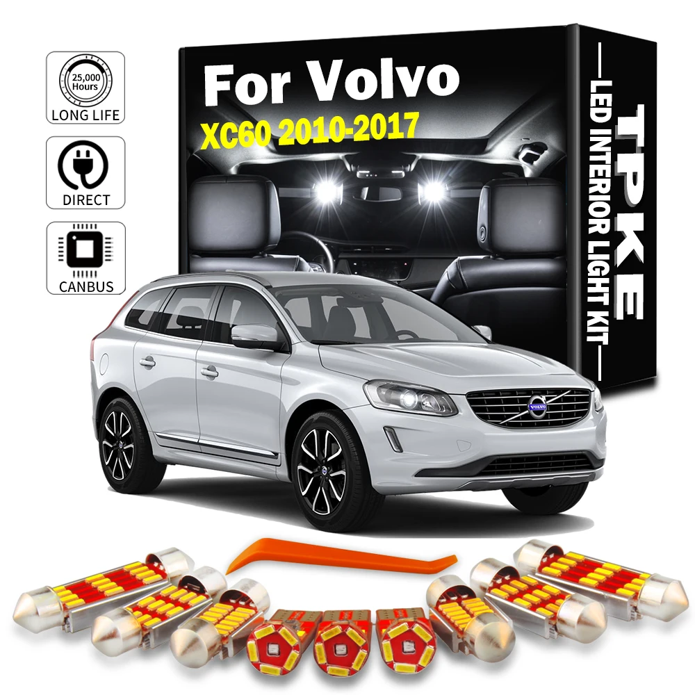 TPKE Canbus Error Free LED Interior Light Kit For Volvo XC60 2010 2011 2012 2013 2014-2017 Map Dome Reading Lamp Car Led  Bulbs