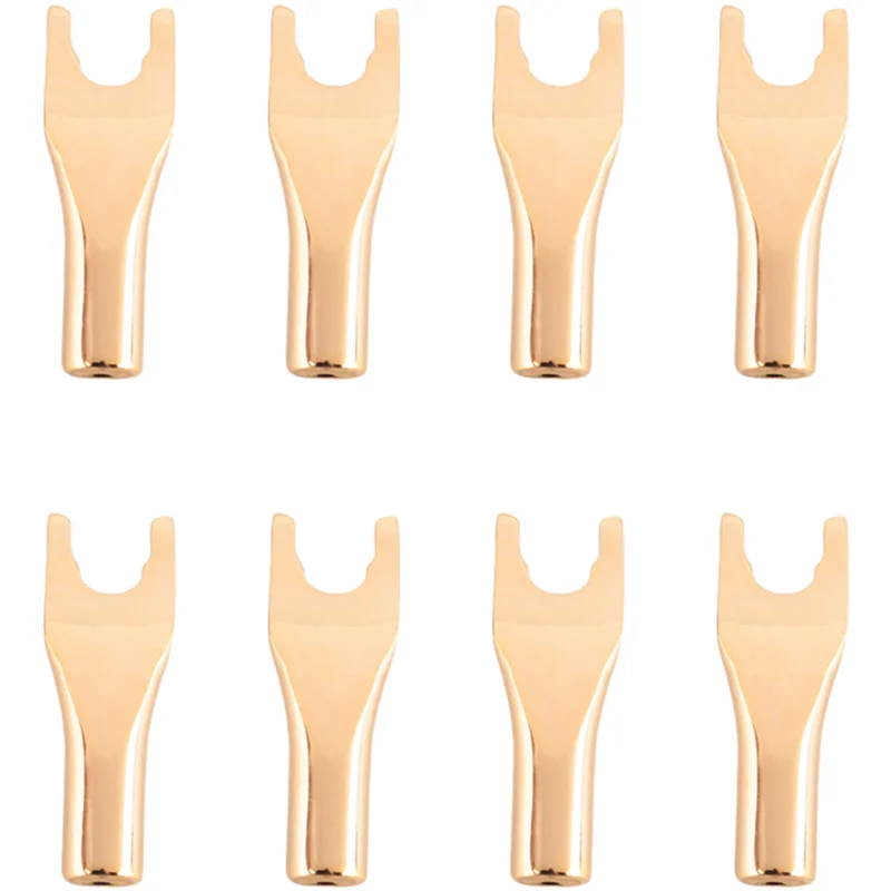 

ABDE-8PCS HIFI Banana Y Лопата U/Y Позолоченный Винт из чистой меди Вилка Hi-Fi Лопаточный разъем для динамиков Прочный, простой в установке полицейский