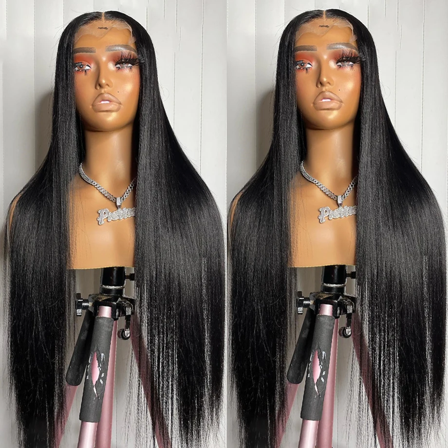 Straight Lace Front Wigs 13x6 30 Inch Glueless Pre Plucked Transparent Lace Frontal Wigs For Women Brazilian Human Hair