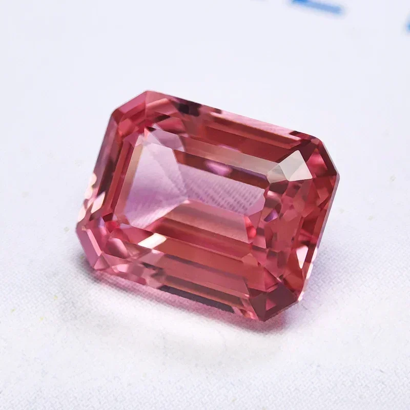 Laborgezüchteter Padparadscha Smaragdschliff Feuerlotos-Farbe VVS1 Edelstein-Charms-Perlen für DIY-Schmuckherstellung mit Wählbarem Zertifikat – Detail 3