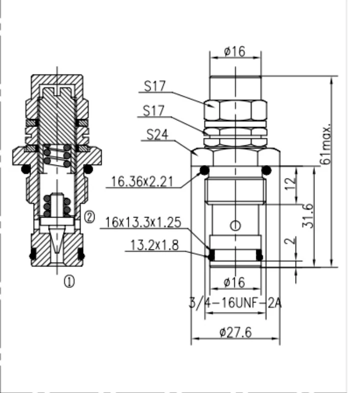 Hydraulic relief valve YF06-02 pressure adjustable power unit plug-in hydraulic station low pressure manual adjustment