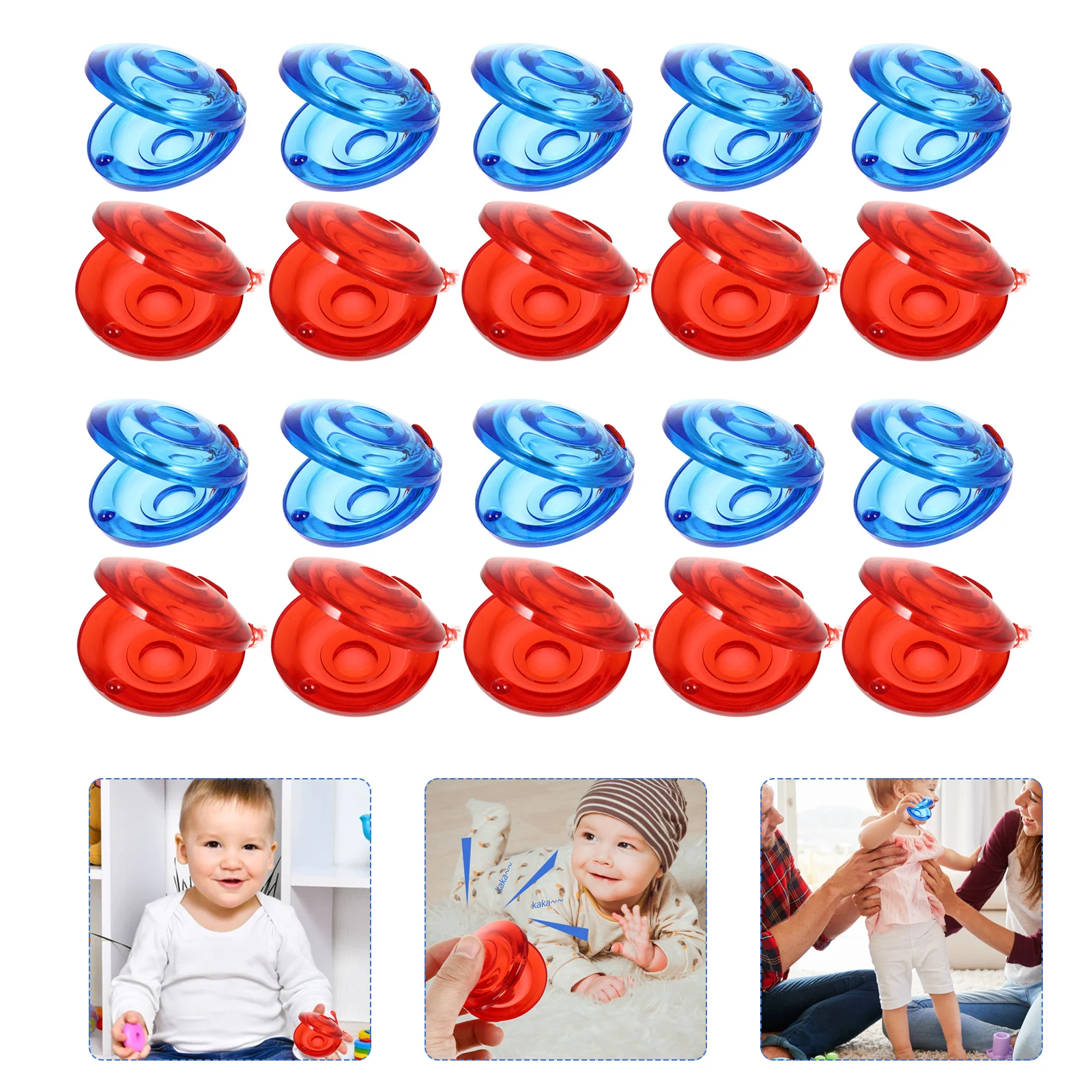 

20pcs Kids Castanet Toy Plastic Musical Instruments Preschool Percussion Toddler Clapping Sounds Rhythms Development Talent Joy
