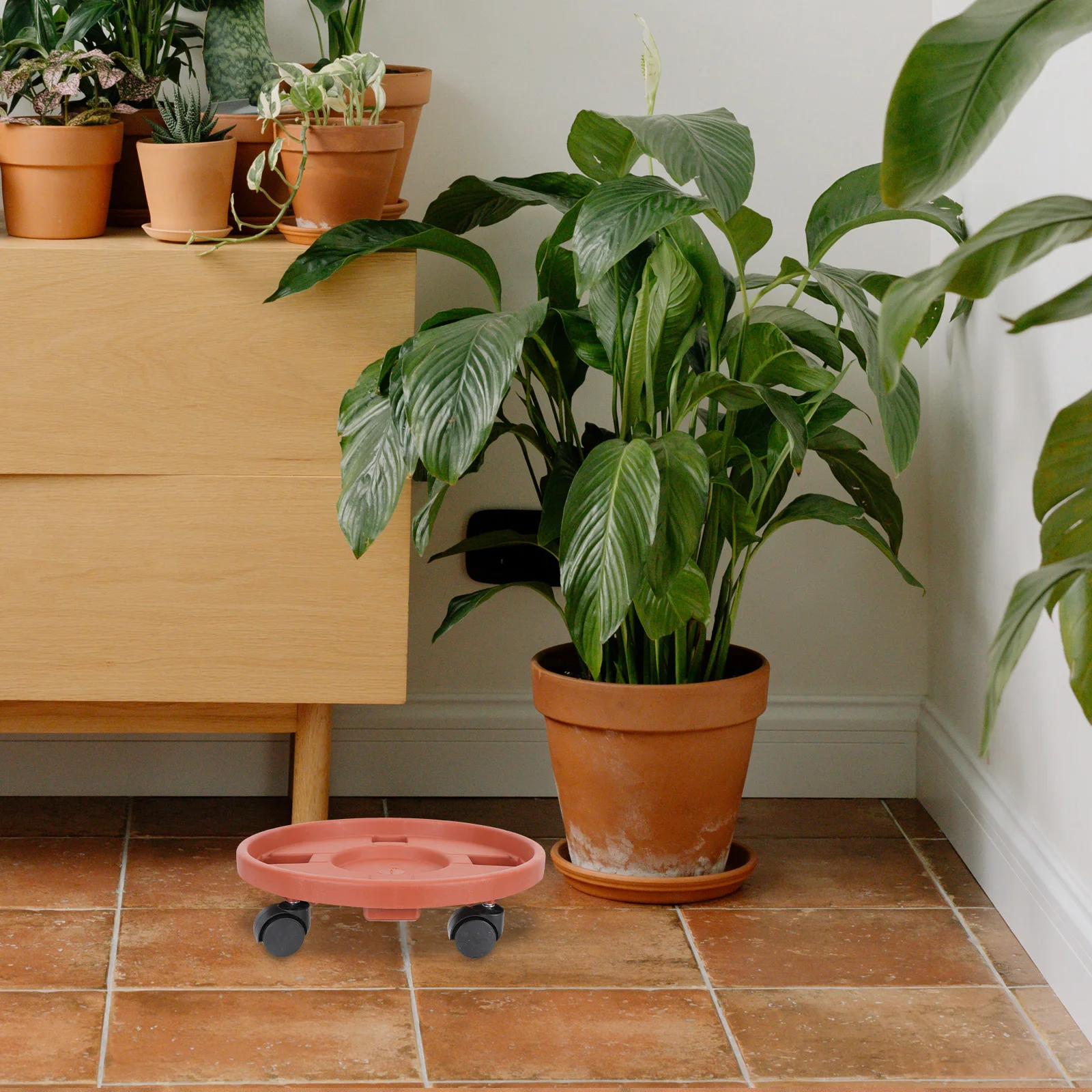 

2pcs Wheeled Flowerpot Tray Universal Rolling Base Multi-Functional Plant Stand for Bonsai Garden Outdoor Indoor Use Movable