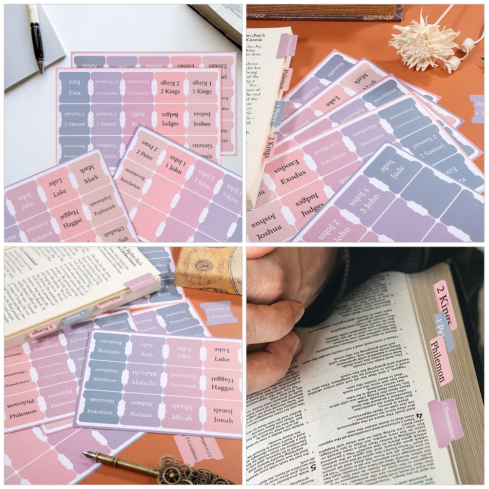 

2pcs 10 Sheets Index Tabs For Bible Study Paper Tabs Smooth Texture Labeling Book Journaling Supplies Small Bible Page