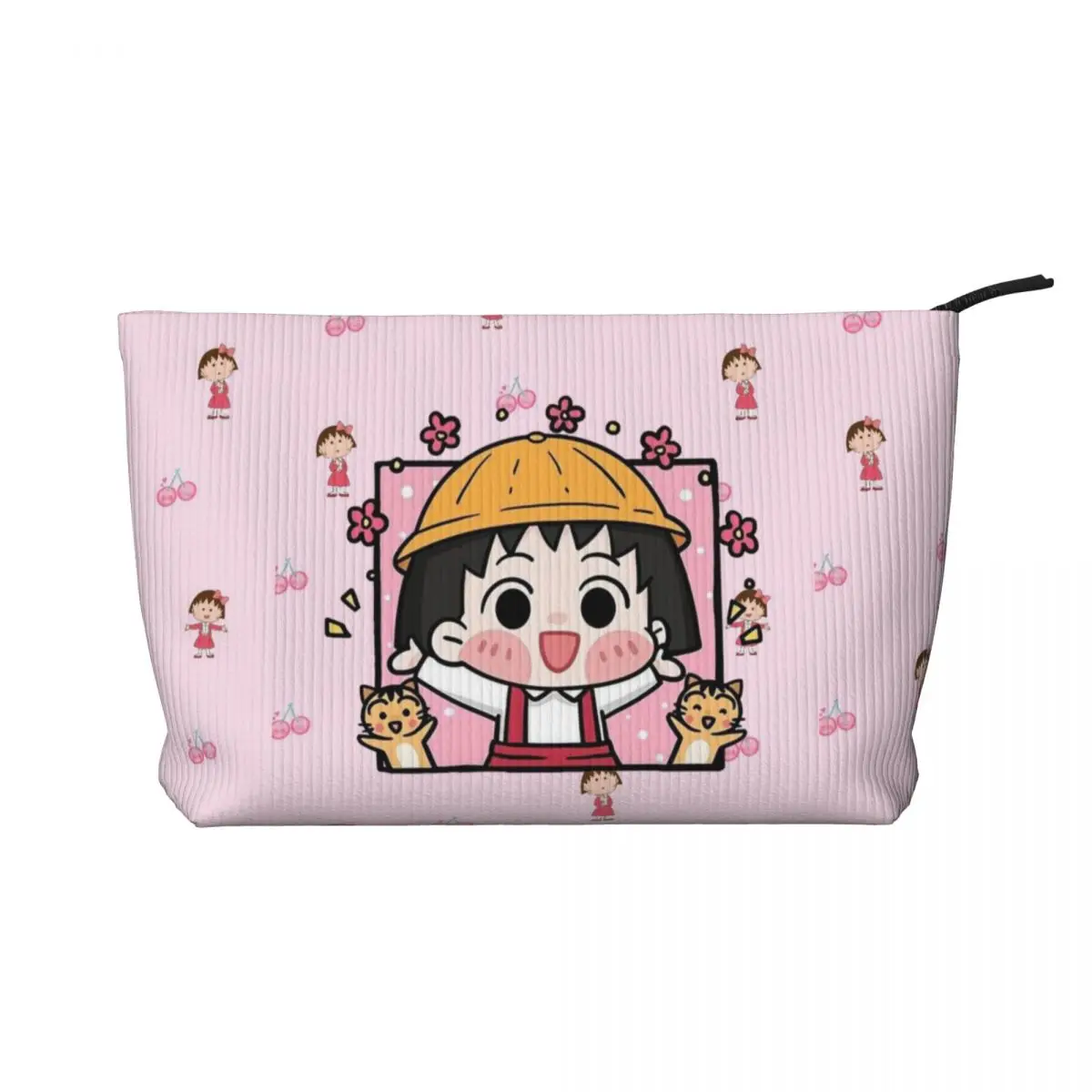 

Original Korean Cute Maruko Retro Simple Corduroy Makeup Bag Hand in Hand for Bag Storage