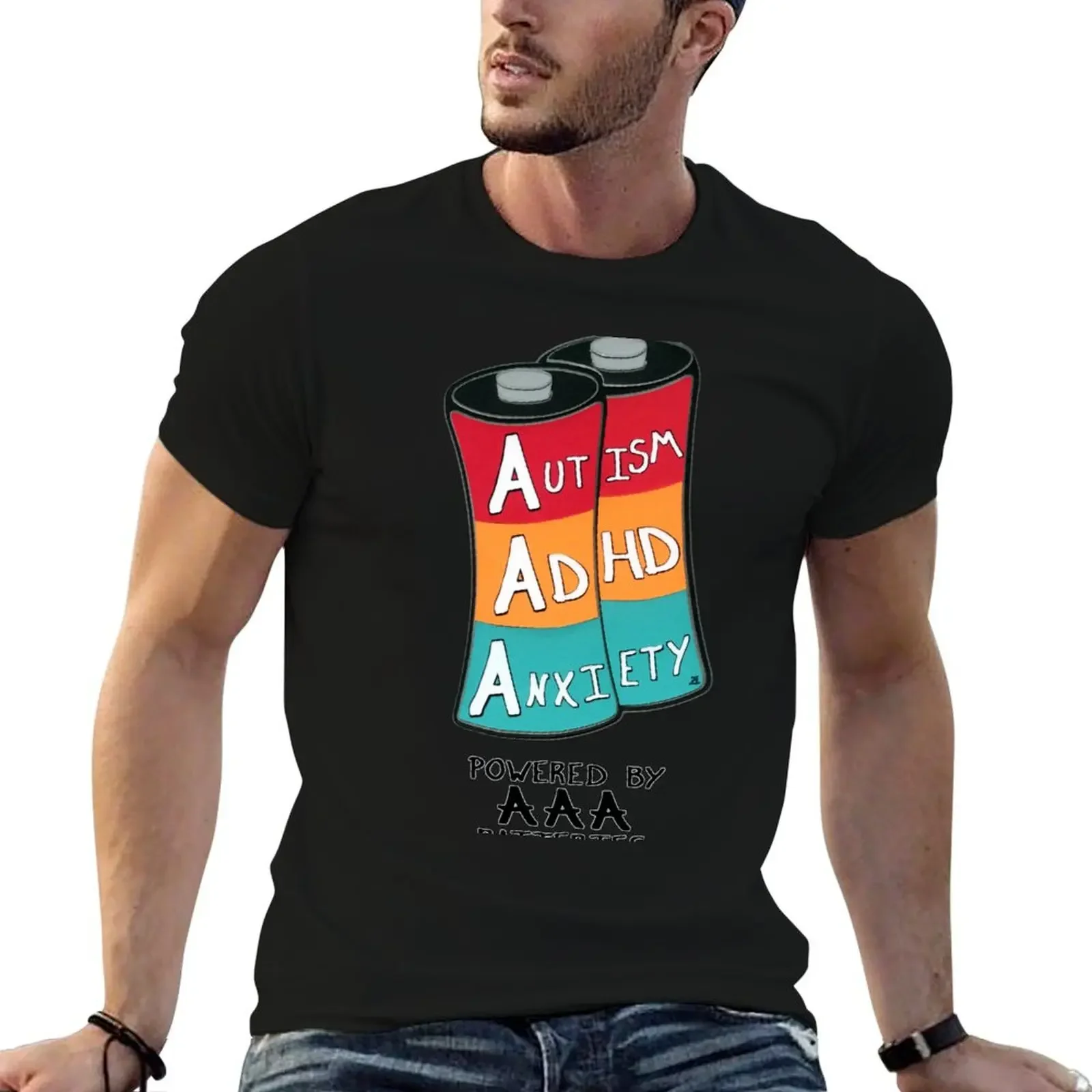 AAA batteries - neurospicy version T-Shirt designer shirts plus sizes baggy shirts quick drying oversized t shirt men