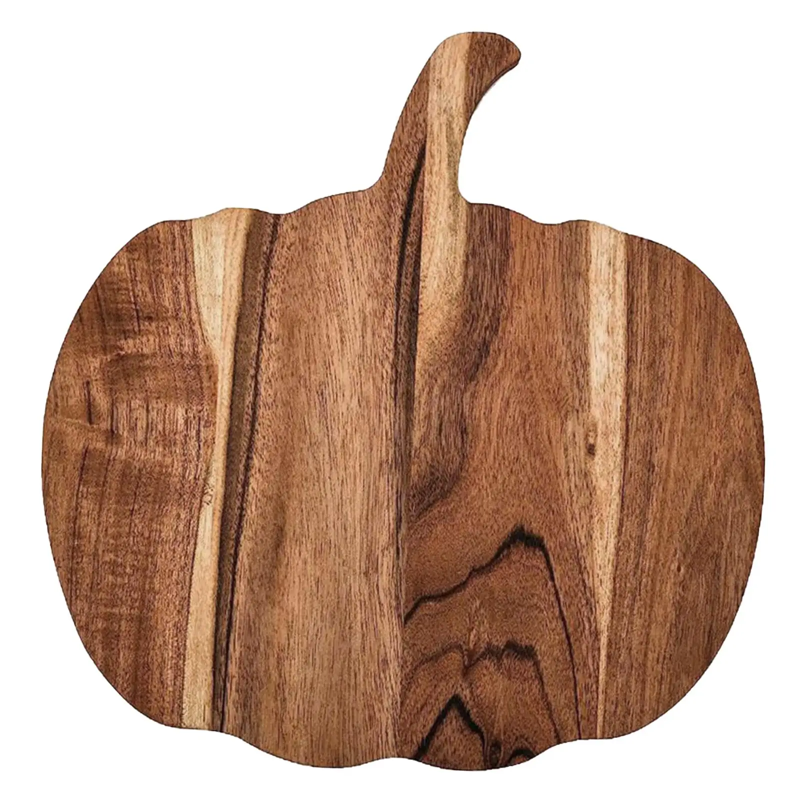 Wooden Pumpkin Shaped Serving Tray Fruit Platter for Table Centerpiece and Holiday Party Decoration
