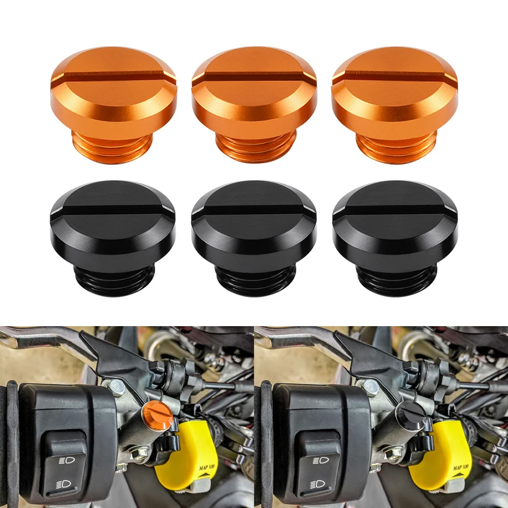 3x Universal M10*1.25 Mirror Hole Blanking Plugs for KTM 690 Duke 08-16 Yamaha MT07 MT09 MT-07 MT-09 2014+ Honda CRF250L CRF250M