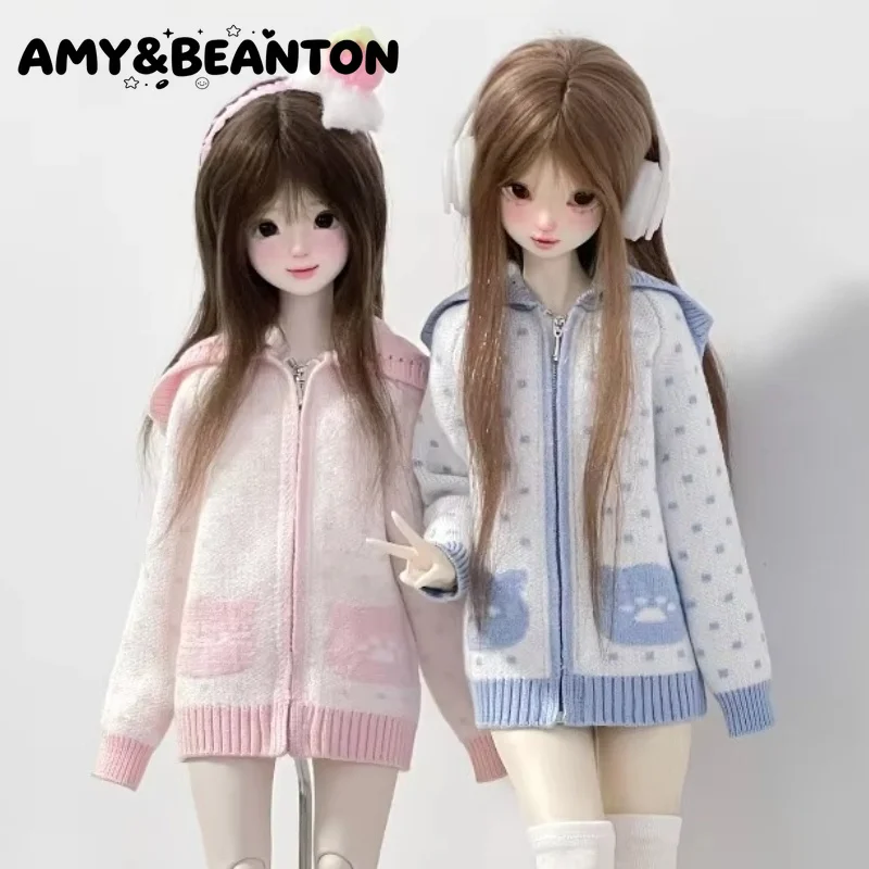 1/4 BJD Doll Clothes Knitwear Y2k Casual Long Sleeves Jacket Ball Jointed Doll Replacement Outfit For Regular 1/4 Dolls Costume
