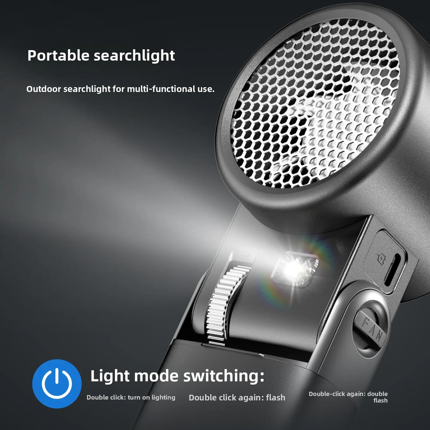 Handheld fan semiconductor cooling ice compress, long battery life folding outdoor portable small fan with light