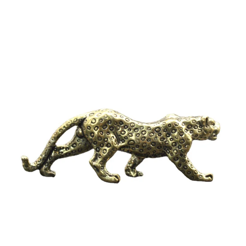 Creative Solid Brass, A Miniature Leopard Handle, Pendant, Antique and Decorative Piece, All Burst Forth
