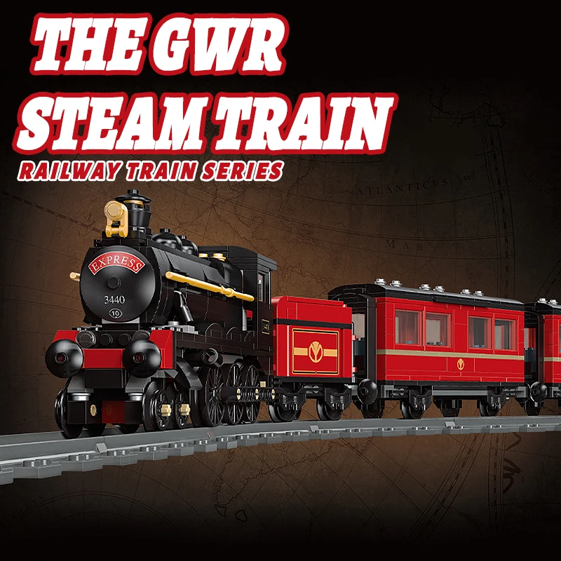 

GWR Steam Train Model Building Blocks Bricks Railway Technical Desktop Decoration Assembly 59002 High-Tech Set Kid Toys For Gift