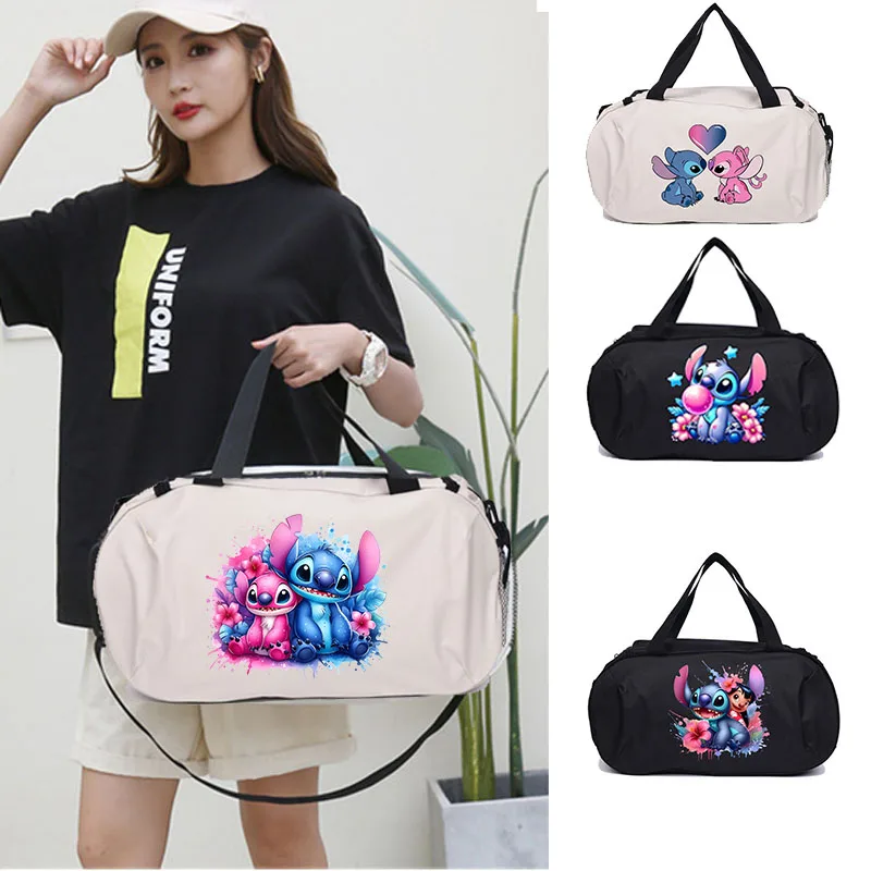 Lilo & Stitch Torby damskie Torba podróżna Kawaii Torby damskie o dużej pojemności Pływanie Torba fitness Stitch Disney Wodoodporne torby na siłownię