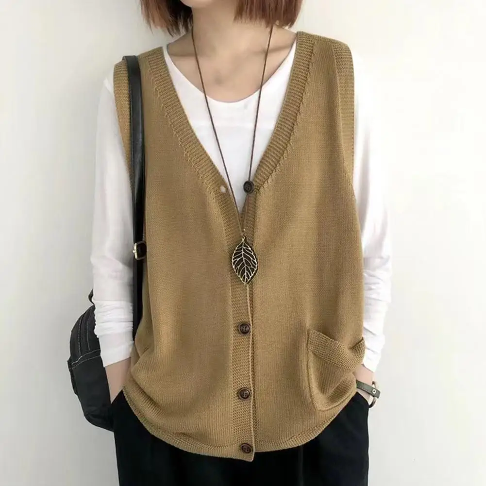 Gilet Donna Maglia Scollo V Bottoni Casual Ufficio - usage example