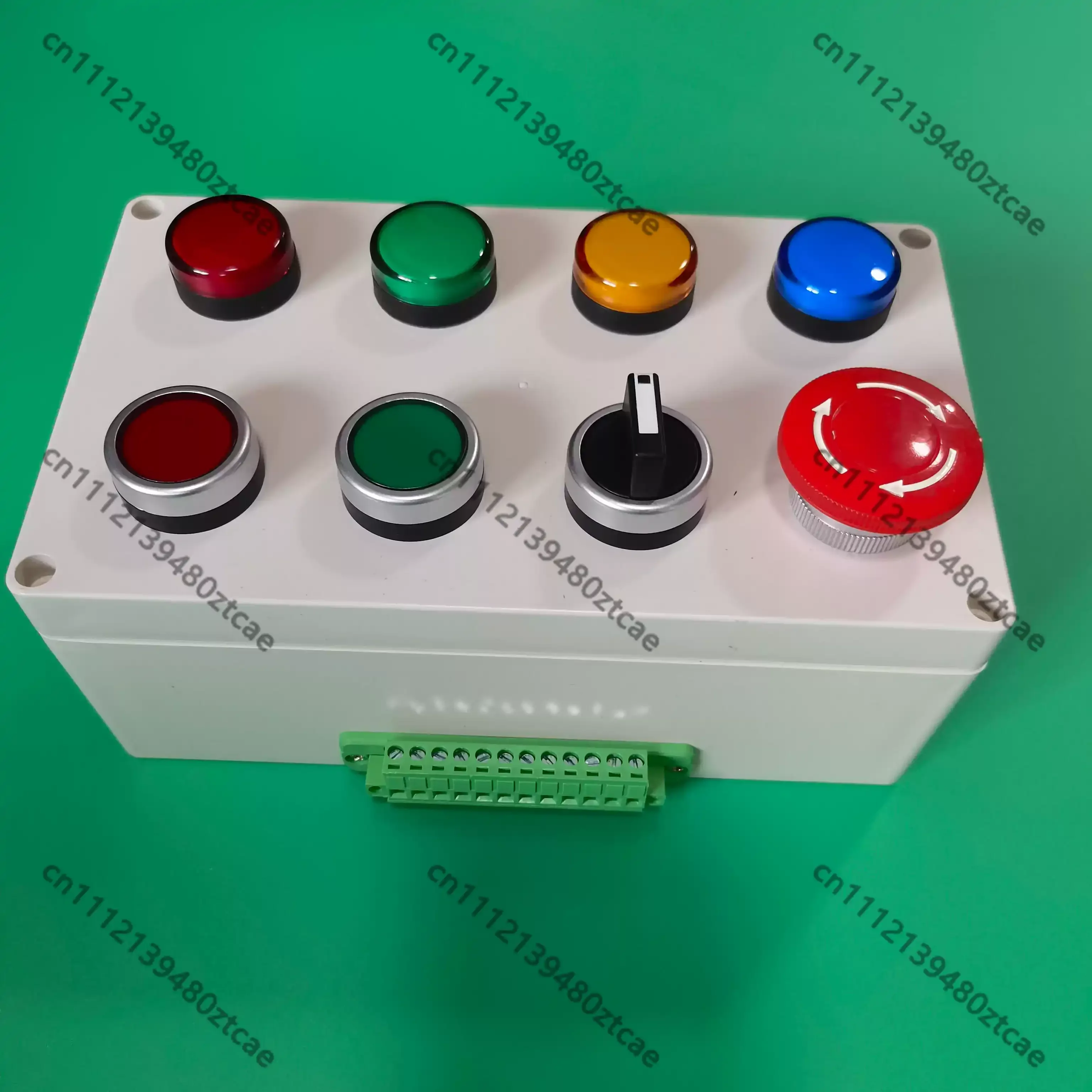 8 Holes Push Button Box With Terminals Perforated Panel PLC Test Box For Electrician Practical Training PLC Learning Operation