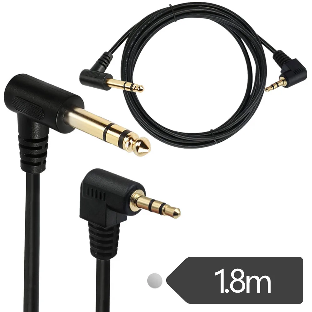 Right Angle 1/8 To 1/4 Stereo Cable 3.5mm Trs To 6.35mm Audio Cable  For Guitar laptop home Theater Devices Speaker 90degree