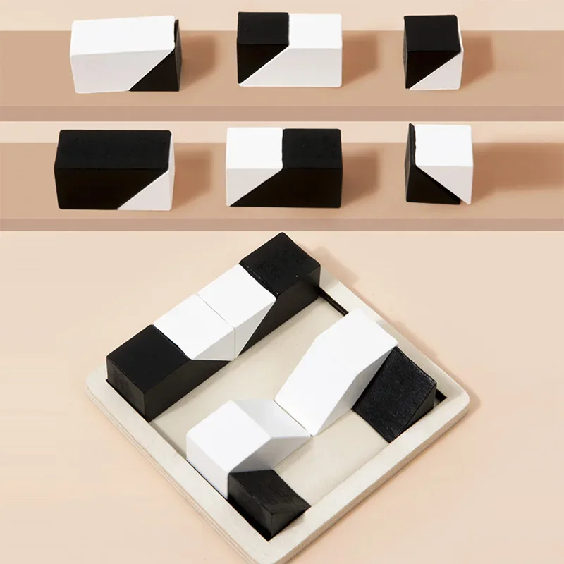 DIY Wooden Hide Puzzle Montessori Logical Thinking Training Hidng Board Games Educational Toys For Children Kids