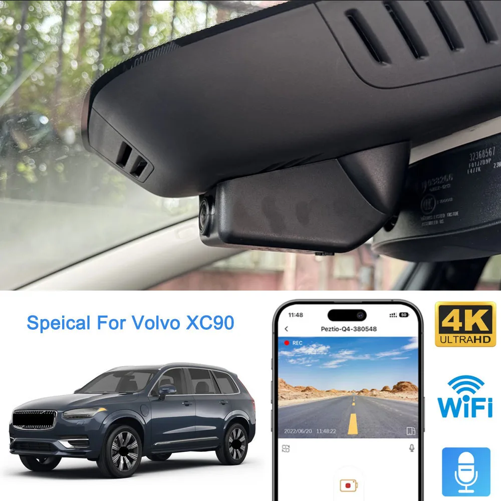 Mrec Dash Cam 4K Vorne Hinten Dual Kamera Wifi Auto Plug & Play Dashcam Dash Kamera für Volvo XC90