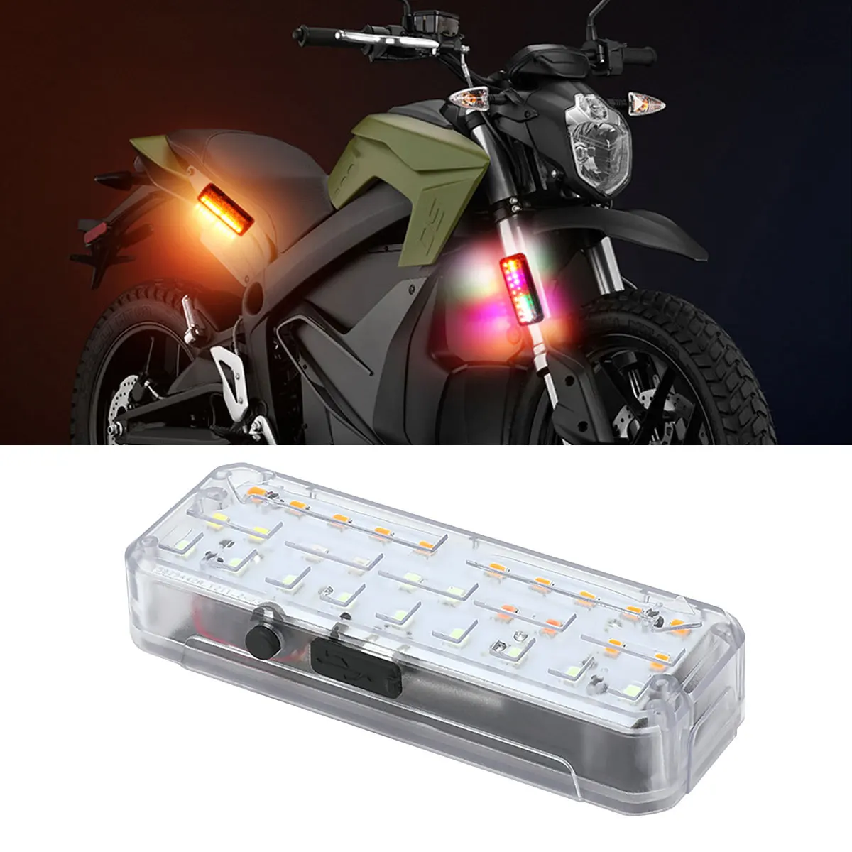 

LED Lights Auto Decorative Light Tail Lights Warning Strobe Light Car Motorcycle Warning Lights Bright RGB Blinking Light Truck