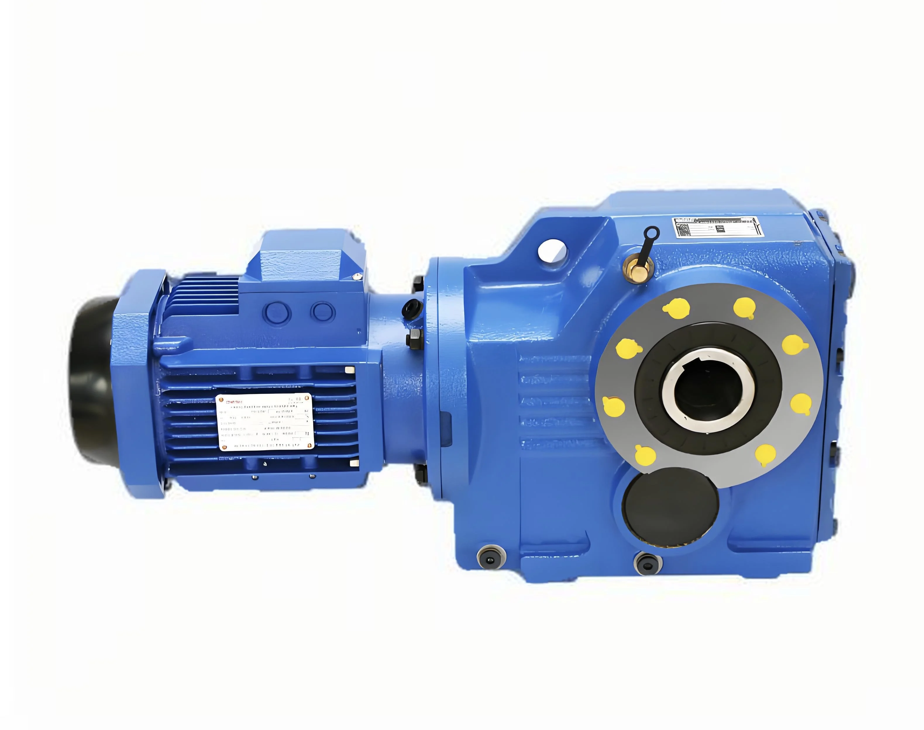 عملية مستقرة KF37 سلسلة 0.55KW محرك شفة شطبة حلزونية مخفض السرعة للنقل الصناعي