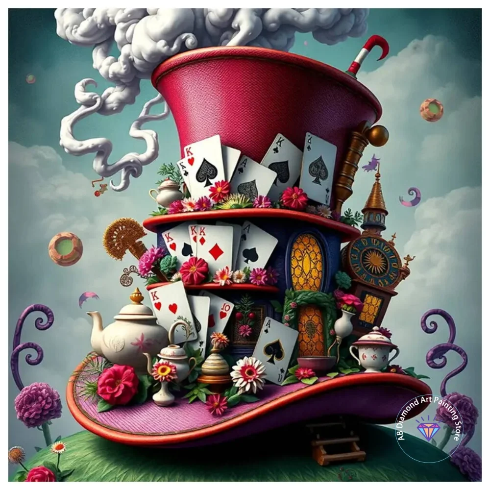 

Abstract Hat Landscape AB Diamond Painting Kit Square Round Diamond 5D DIY Poker Mosaic Handmade Art Exquisite Gift Home Decor