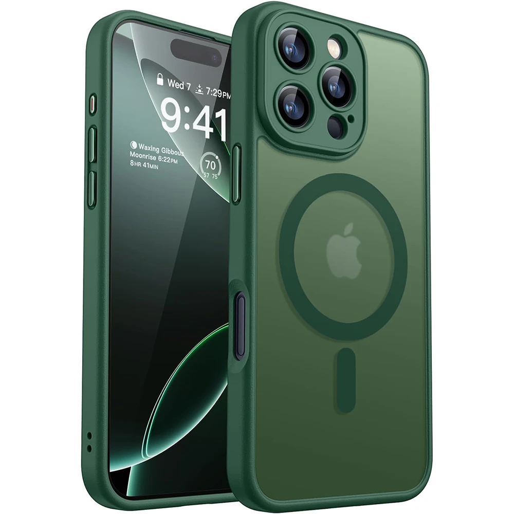 Magnetischer Luxus-Objektivschutz Matt Transluzente Hülle für iPhone 17 16 15 14 13 12 11 Pro Max für MagSafe Kabelloses Ladegerät Cover – Detail 8