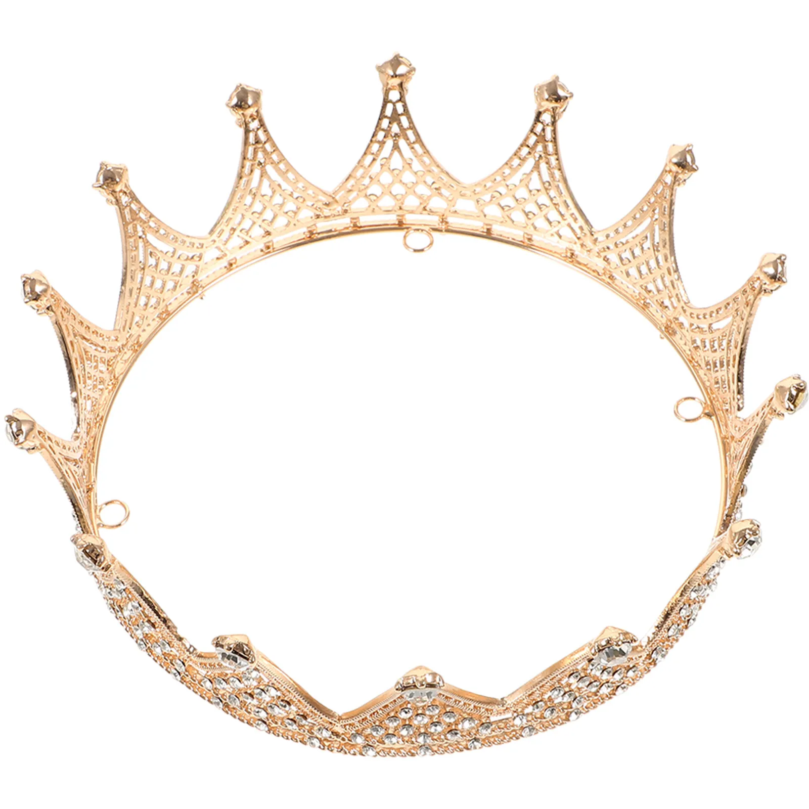 

1 шт. барочная круглая корона-тиара со стразами, свадебный головной убор для невесты, элегантное украшение для волос, декор для вечеринок, барочная корона