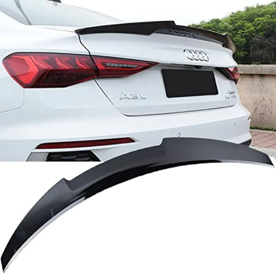 

Trunk Lid Rear Spoiler for 14-20 A-UDI A3 8V Base/Sline S3 Sedan JDM Akasaka Style Gloss Black ABS Plastic V-Style Spoiler Wing