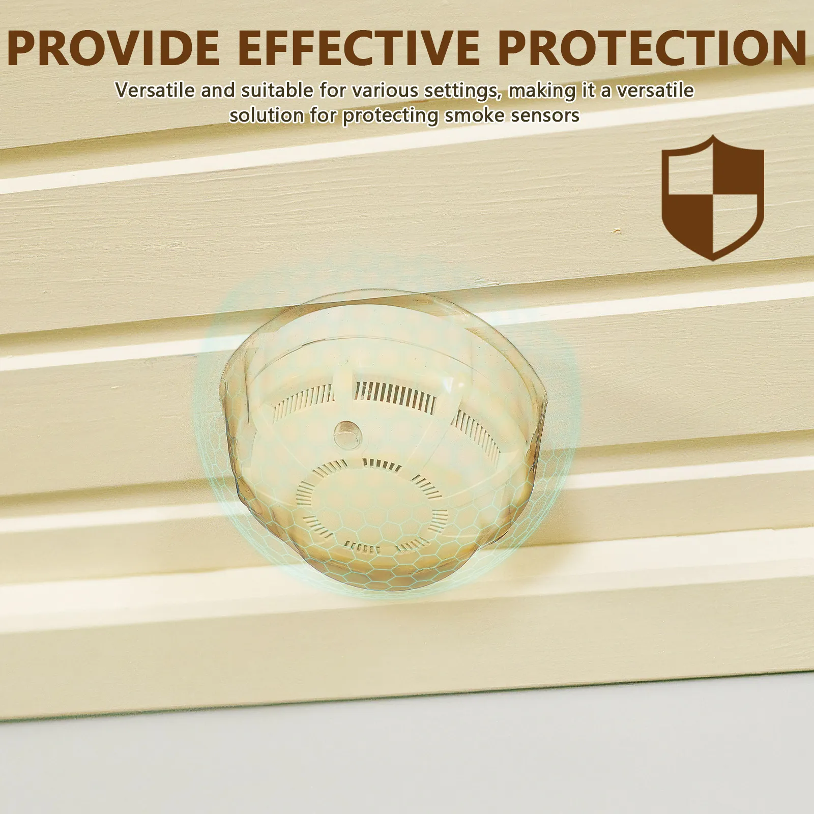 5Pcs Cover Plate Plastic Protective Caps Fire Dustproof Covers Easy Install Smoke Sensor Fire Alarm Cover