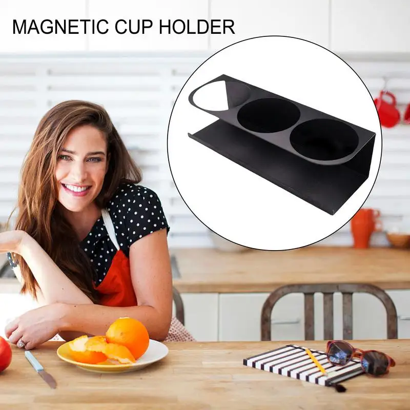 Magnetic Can Holder 3-Slot Coffee Machine Cup Organizer Bottle Storage Rack Fridge Side Mount Drink Storage Shelf for Workplace