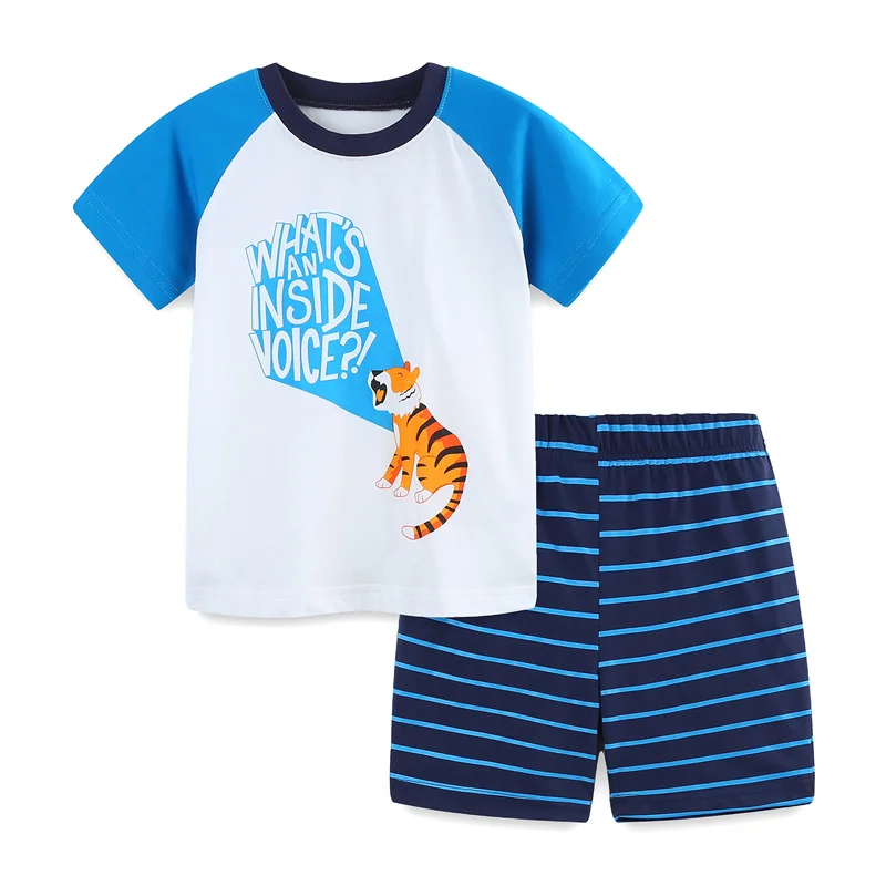 

Jumping Meters New Arrival Tiger Print Outfits Tops + Shorts 2 PCS For Summer Boys Girls Clothing Sets 2 Pcs Baby Fashion Suits