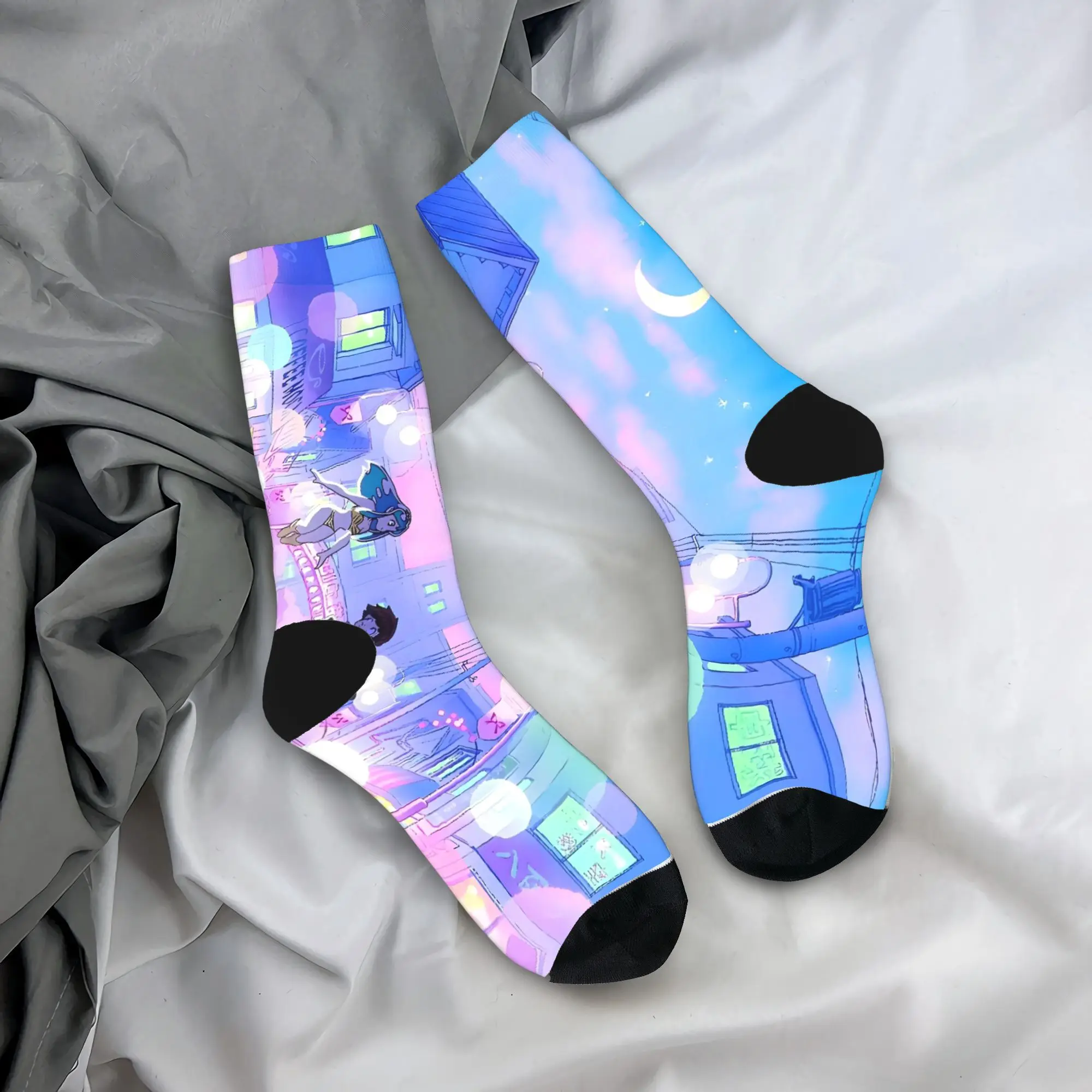 

Goth Lum Urusei Yatsura, чулки с узором, носки для отдыха, зимние нескользящие носки, мужские качественные носки для скейтборда